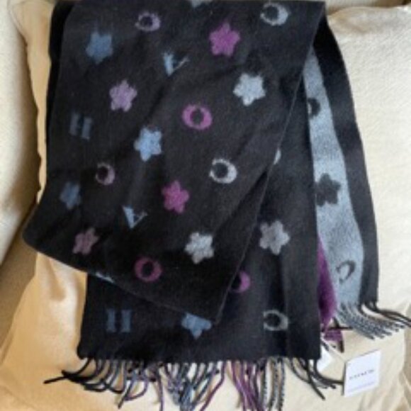 NWT Coach Stars Striped Print Muffler - Picture 2 of 4